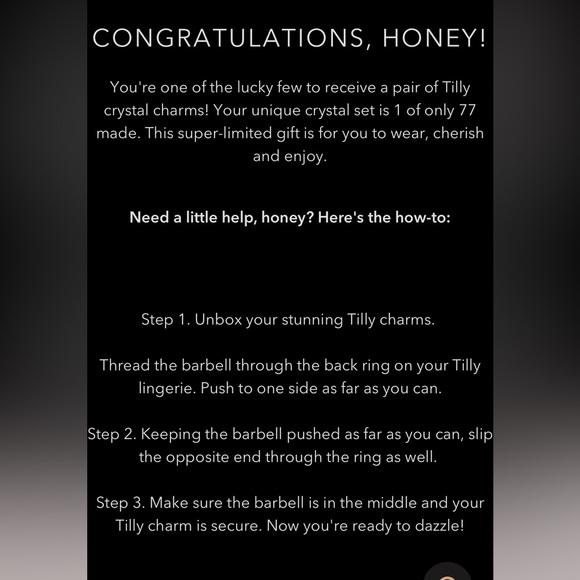 Honey Birdette Tilly Clear Crystal Charms- rare - Picture 2 of 2